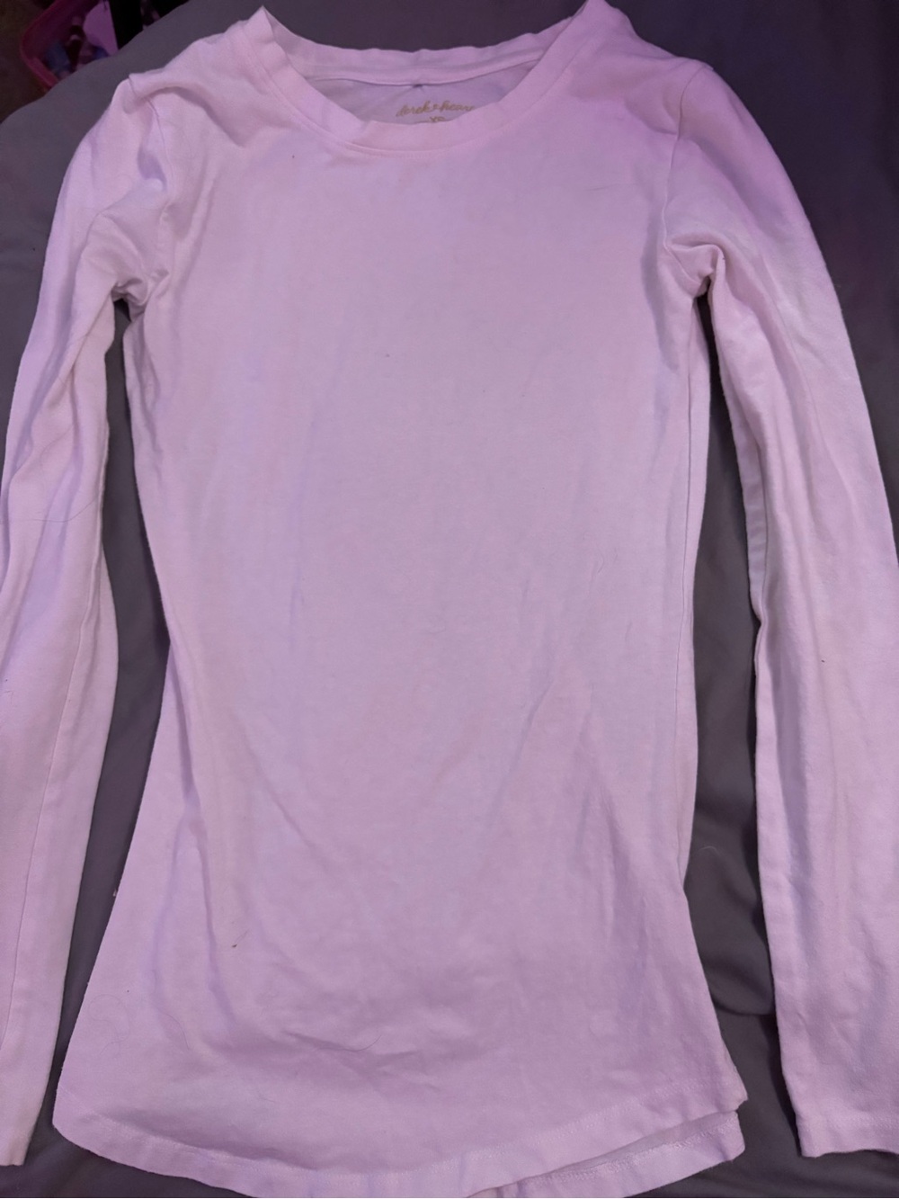 Derek Heart Light Pink Long Sleeve Crewneck Top